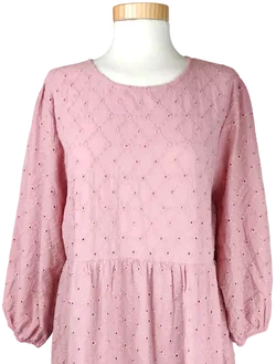 Paul Mark Damen Maxikleid mit Lockstickerei, altrosa- Gr. XXL - Bild 3