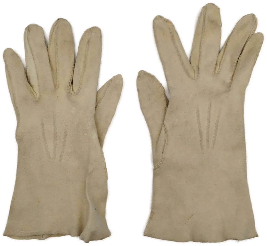 Antiquarische Handschuhe - creme-weiß / ca. 22cm größ - Bild 4