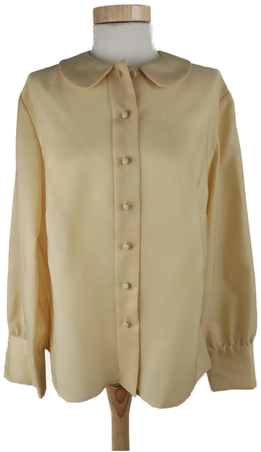 Bluse langarm mit Kragen, creme, Größe 42/44 (geschätzt) - Bild 1
