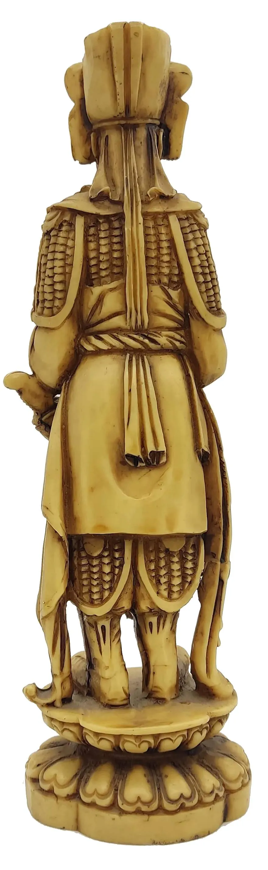 Dekorative asiatische Figurenskulptur - Gelehrter mit Schriftrolle – Bild 3