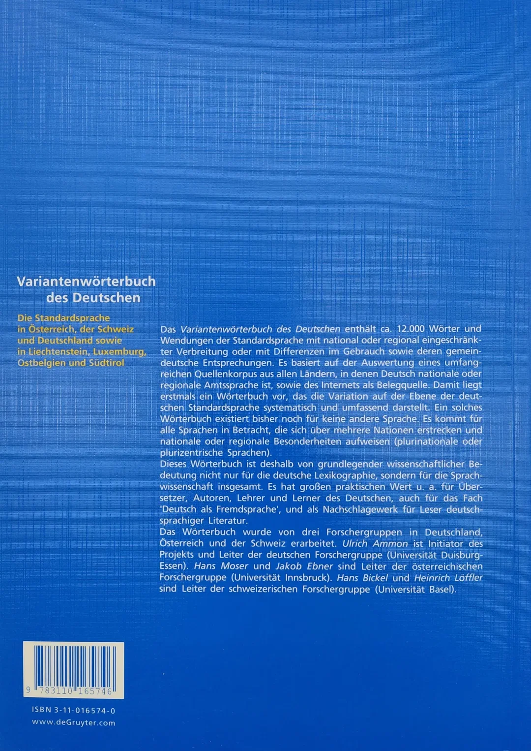 Variantenwörterbuch des Deutschen - Ulrich Ammon – Bild 2