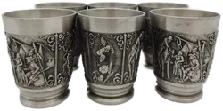 Vogel Zinn Schnapps Becher Set (6 Stück) - Bild 2