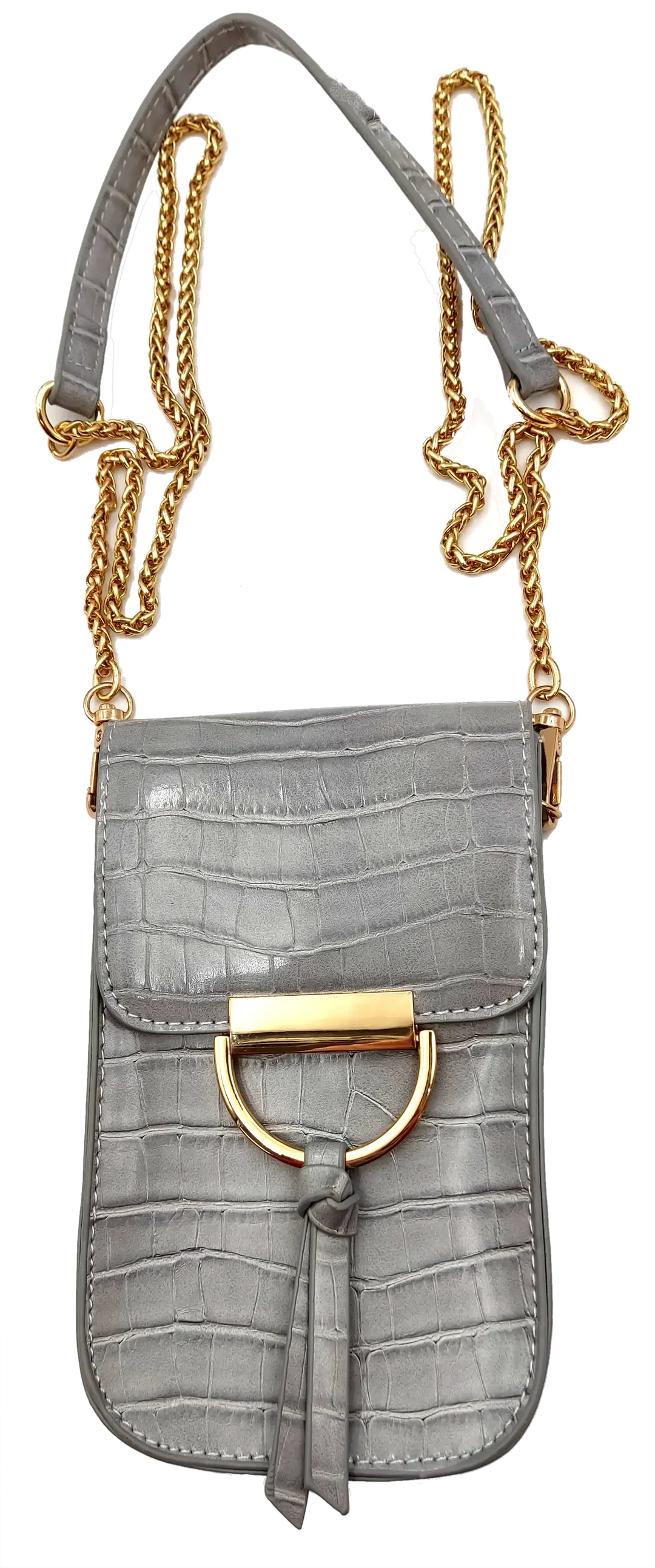 Hallhuber Damen Kroko Handytasche grau - Bild 4