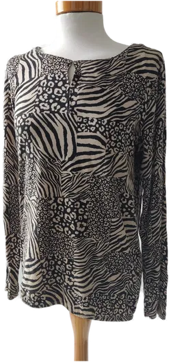 Gina Benotti Damen Langarmshirt Animalprint - Gr. S (36/38) - Bild 1