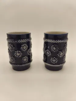 2 Keramikbecher, blau, Landhaus Cottage Style - Bild 2