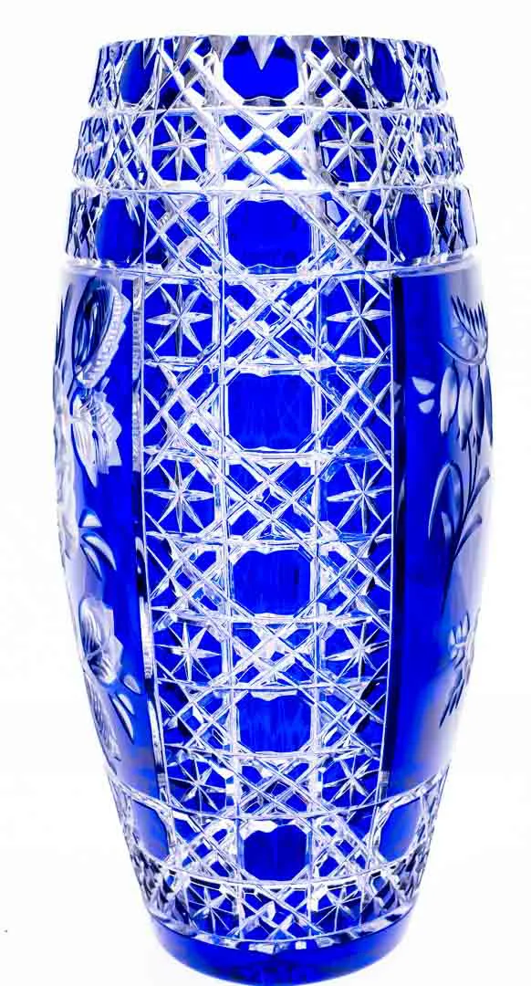 Bleikristallvase blau, groß Höhe 26cm – Bild 2