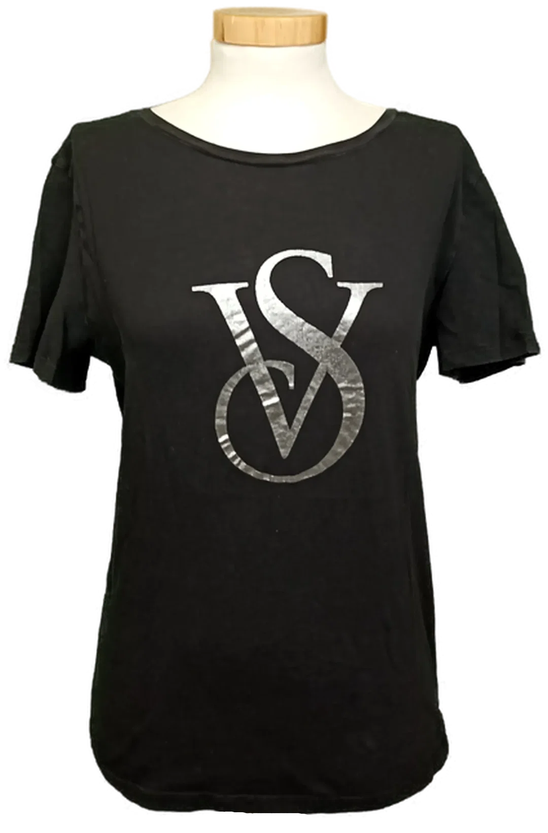 Victoria's Secret Damen T-Shirt mit Logo schwarz Gr. M - Bild 1