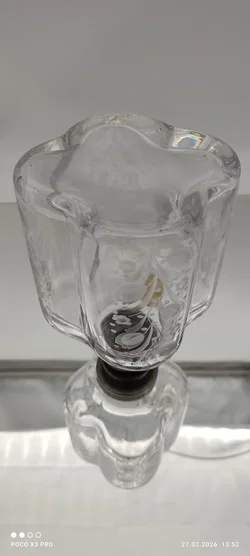 Handgefertigte Glasflasche Sonstige Transparent | Blumen-Schliff - Bild 5
