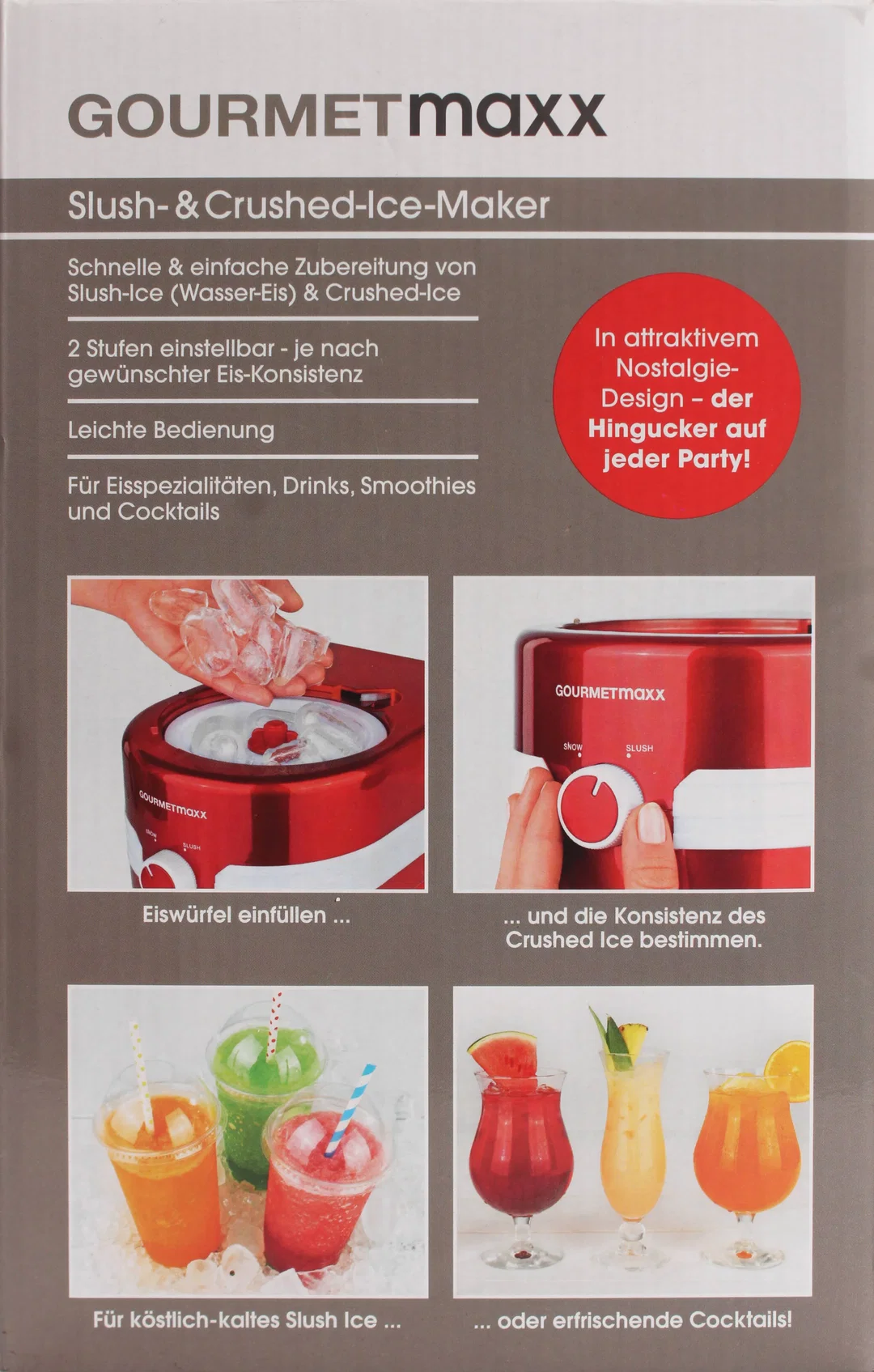 GOURMETmaxx Slush- & Crushed-Ice-Maker | 2-in-1 | Retro-Design | Eiscrusher – Bild 3