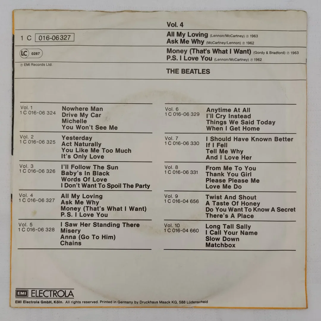 Single Langspielplatte - The Beatles - Die Größten Vier – Bild 2