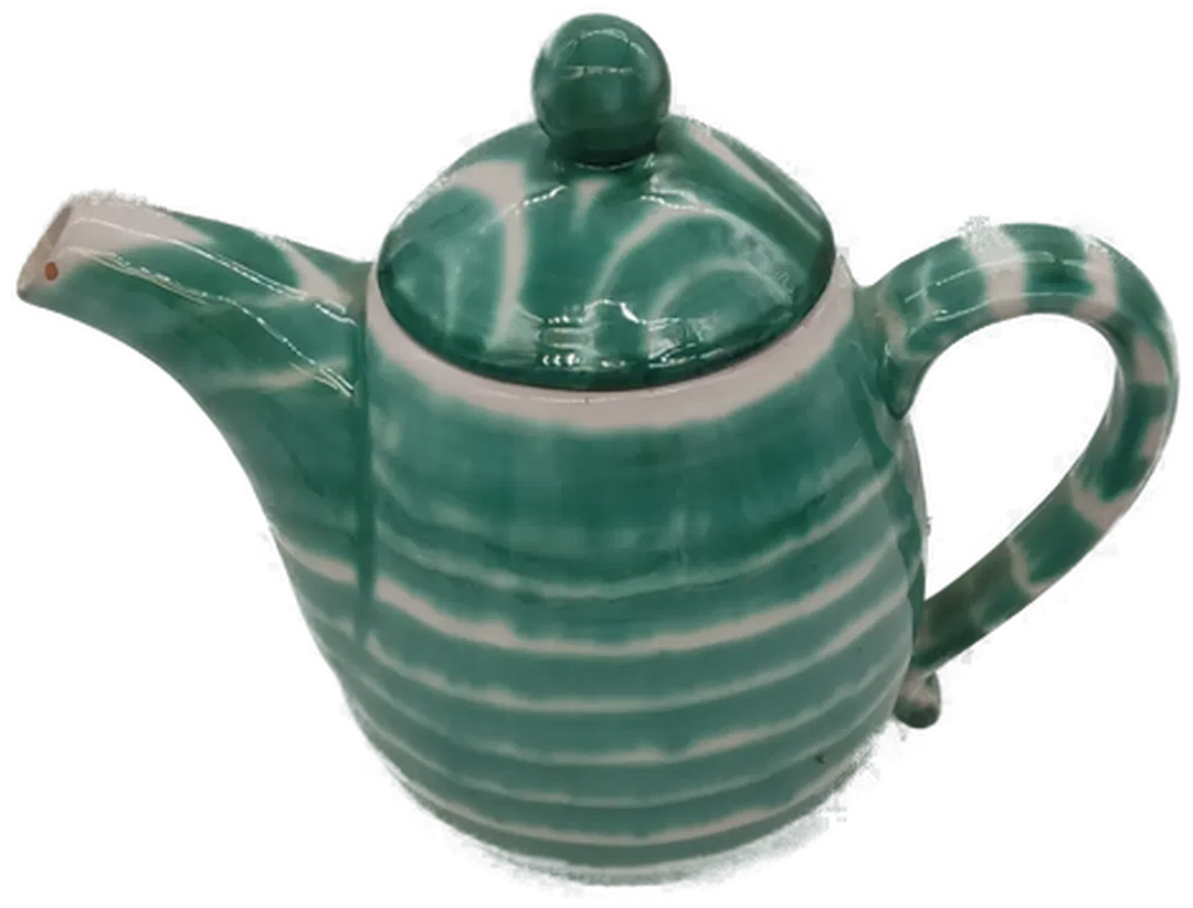 Gmundner Keramik Krug mit Deckel in grün-geflammt, Höhe 20cm - Bild 1