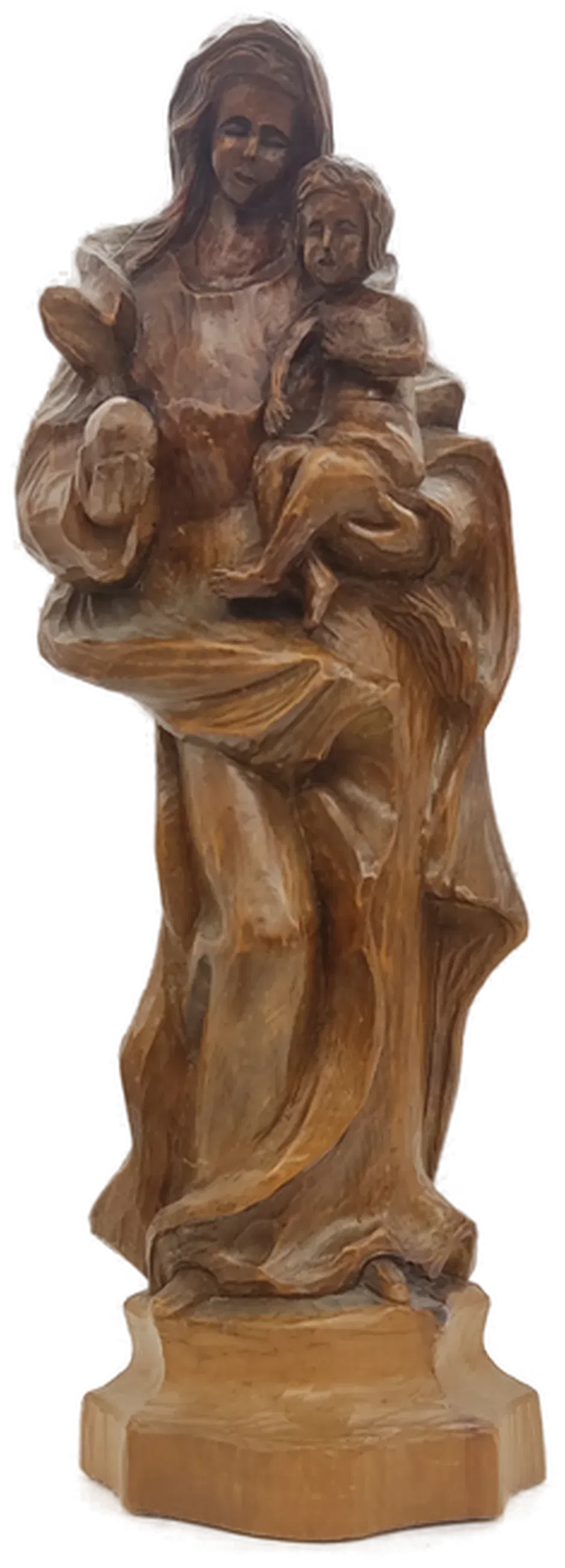 Handgeschnitzte Holzfigur mit Maria und Jesuskind, Höhe ca. 42cm - Bild 1