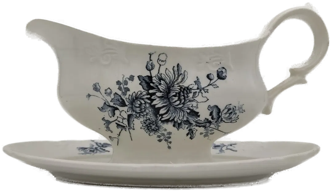 Egersund Sauciere  blau geblümt  - Bild 1