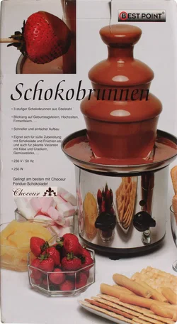 Schokobrunnen 3-stufig aus Edelstahl, ca. 38 cm Höhe, inkl. Rezeptbuch „Larousse Schokolade“ - Bild 7
