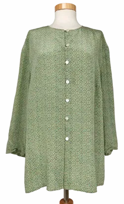 Coordinates Damen Seiden Bluse, grün - Gr. D 46 - Bild 1
