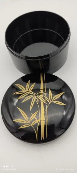 Japanische Vintage Lackdose mit 6 Untersetzer - Bild 6