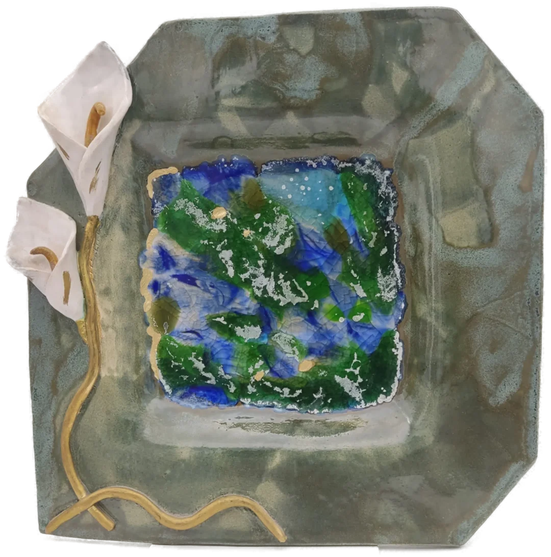 Keramik-Schale Schmelzglas-Inlay | Deko-Statement - Bild 4
