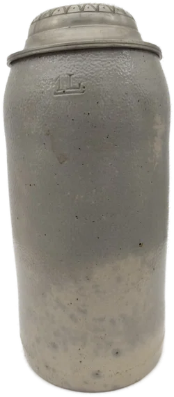 Bierkrug Steinzeug mit Geprägter Zinndeckel  1 L | Mit Charakterspur - Bild 4