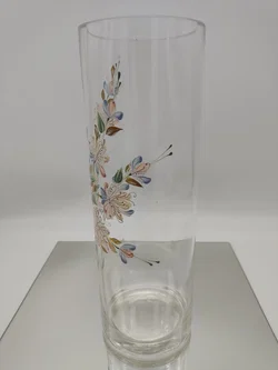 Handbemalte Glasvase Mit Blumenmotiv  | Floraler Schatz – Vorschau 4