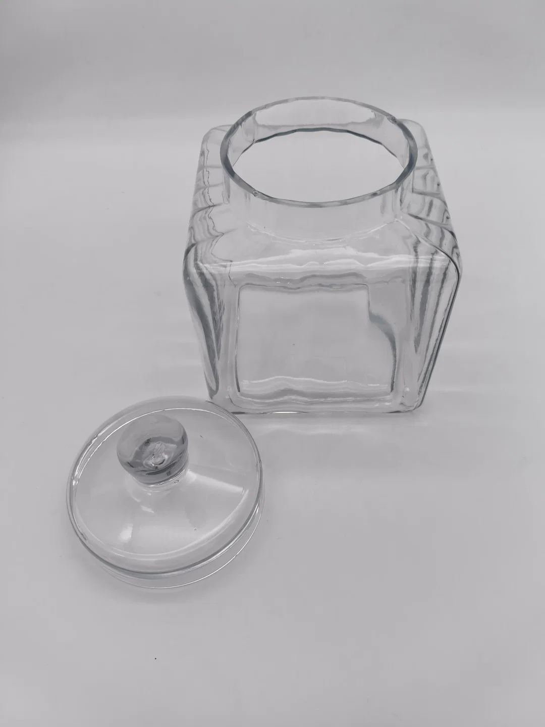 Großes Bonbonglas, Vorratsglas mit Deckel, quadratisch – Bild 3