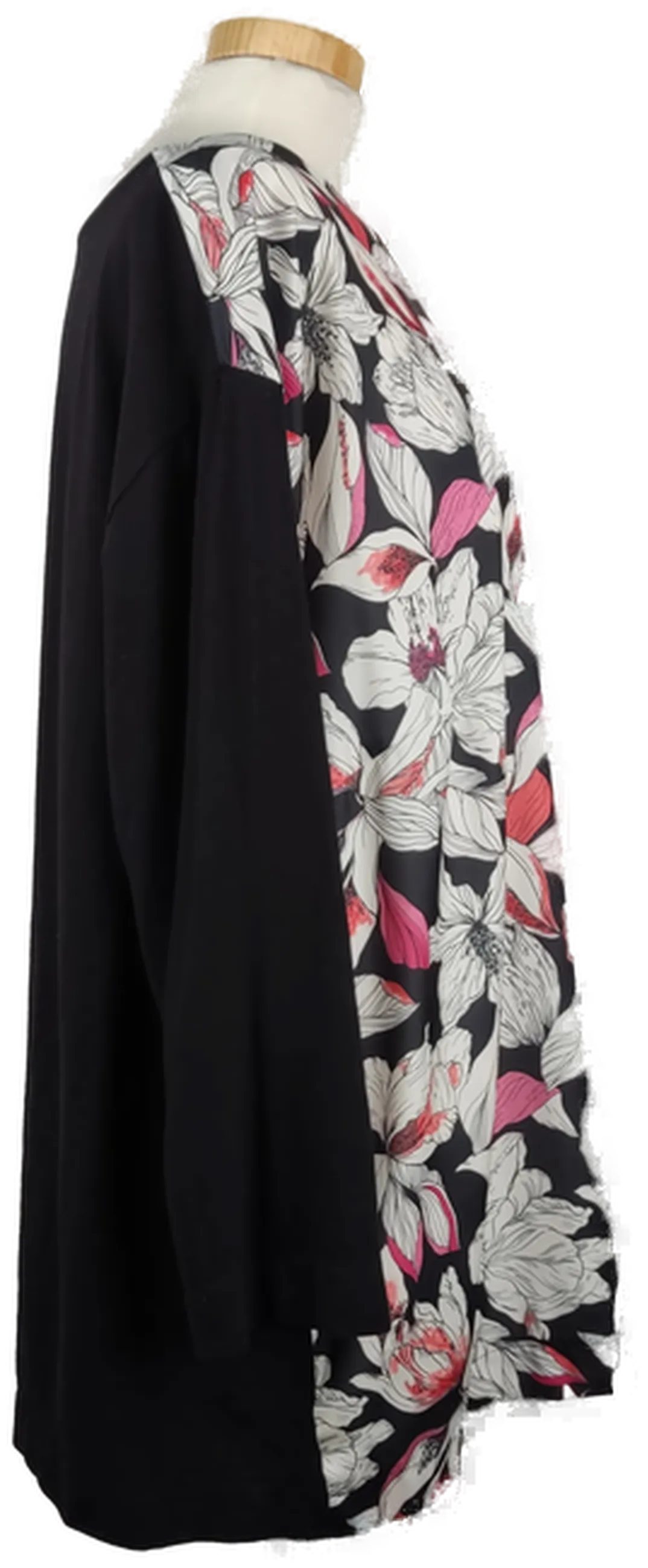 Bonita Damen-Bluse langarm schwarz mit Blumenprint - XXL/44 – Bild 3