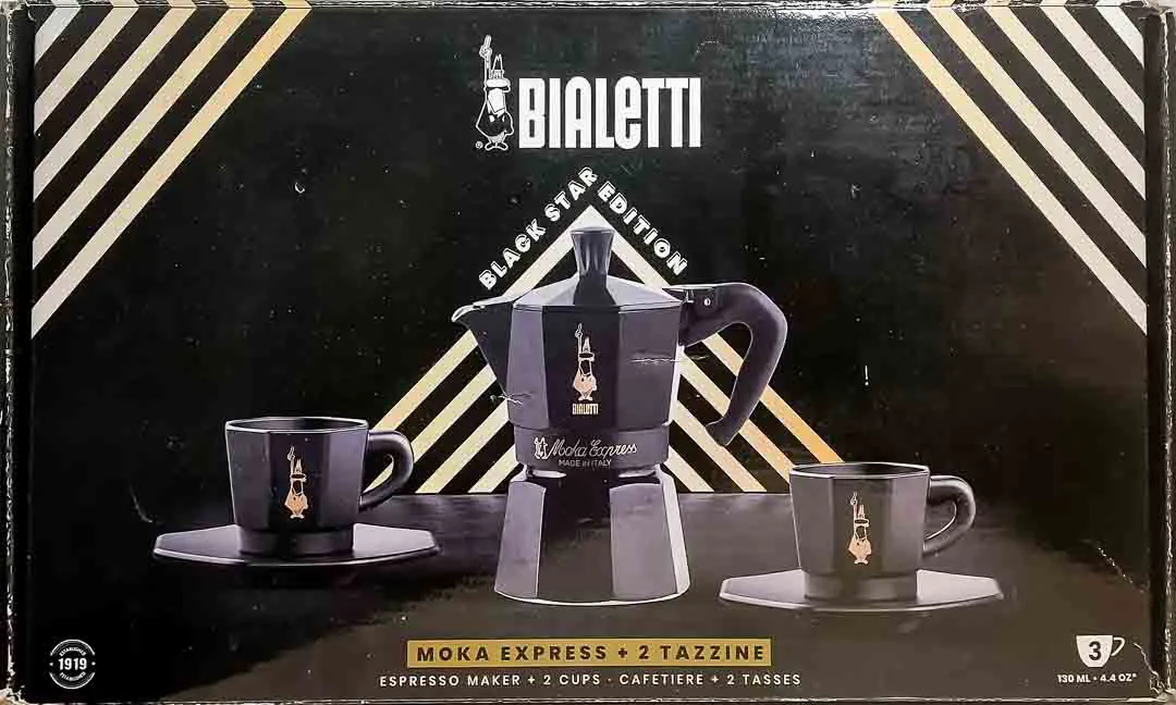 Bialetti Moka Express Set Schwarz Espressokocher 2 Tassen OVP – Bild 2
