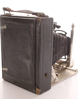 Antike Balgenkamera – Plattenkamera – Bausch & Lomb Objektiv – Laufbodenkamera um 1920 - Bild 4