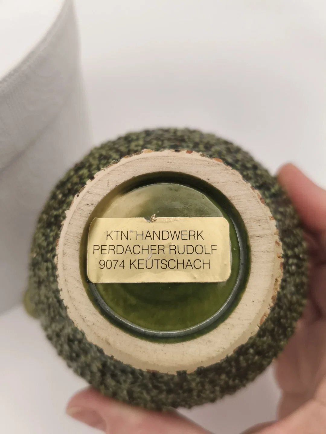 Zierkrug "Fat Lava" grün, Vintage 70er, midcentury, Kärnten – Bild 3