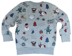 C&A Tough Team Kinder Weihnachtspullover grau gemustert Gr. 122 - Bild 2