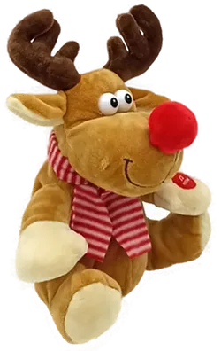 Weihnachtliches Plüsch-Rentier das Wörter wiederholt  - Bild 2