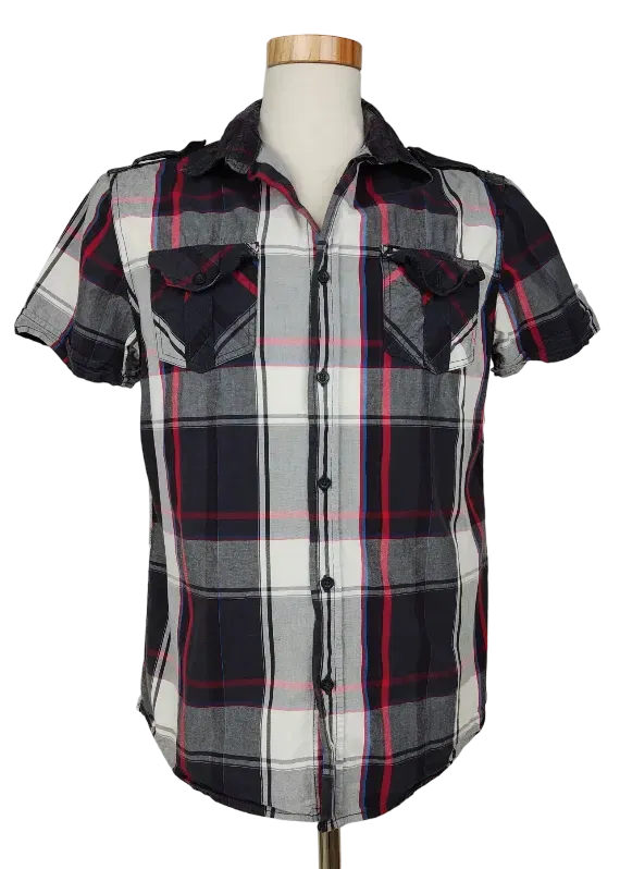 Clockhouse Herren Kurzarmhemd, kariert/schwarz - Gr. M - Bild 4