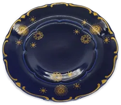  Teller & Tasse mit Untersetzer, blau-gold, Dessertset - Bild 2