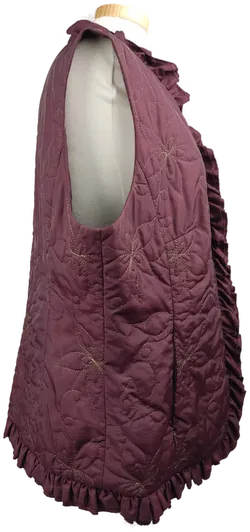 CHICC Damen-Weste weinrot mit goldener Blumenstickerei - XXL/44 - Bild 3