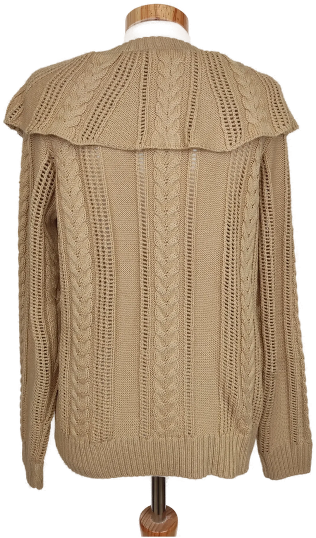 Vero Moda Damen Strickpullover mit Rüschen, hellbraun - S/36 – Bild 2