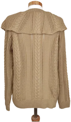 Vero Moda Damen Strickpullover mit Rüschen, hellbraun - S/36 - Bild 2