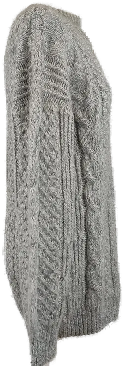 Damen Wollpulover mit Zopfmuster grau - XXL/44 - Bild 3