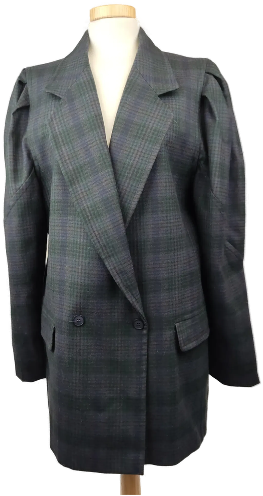 Miss Clementino Damenblazer Vintage blau grün-kariert - L/40 - Bild 1