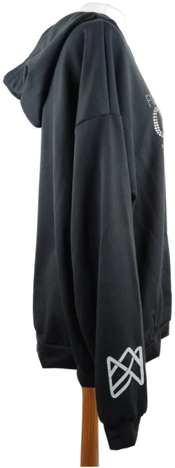 RAP Kapuzenpullover Damen Schwarz Strasssteine | Casual-Chic - Bild 3