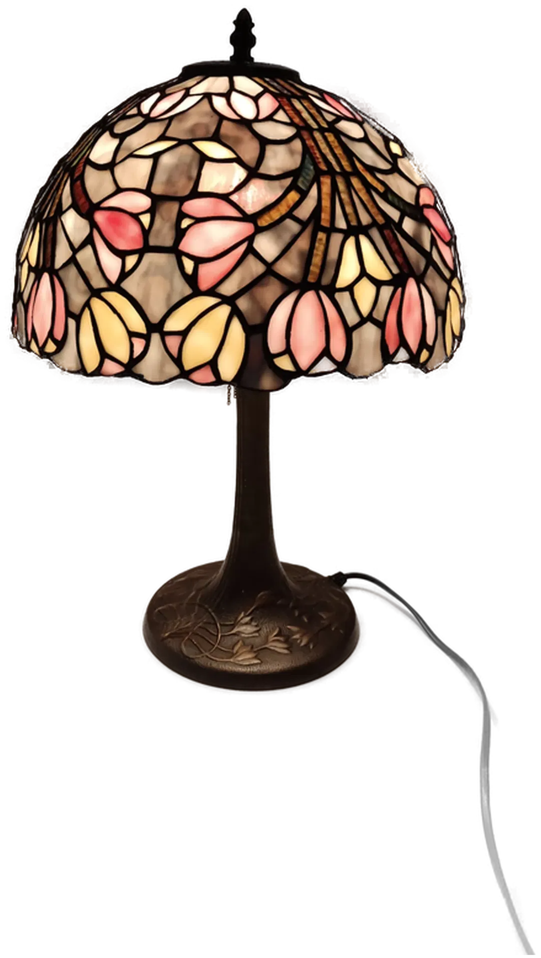 Tiffany Tischlampe mit Glasschirm  - Bild 1