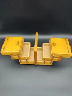 Kleines Vintage-Nähkästchen / Eiche - Bild 5