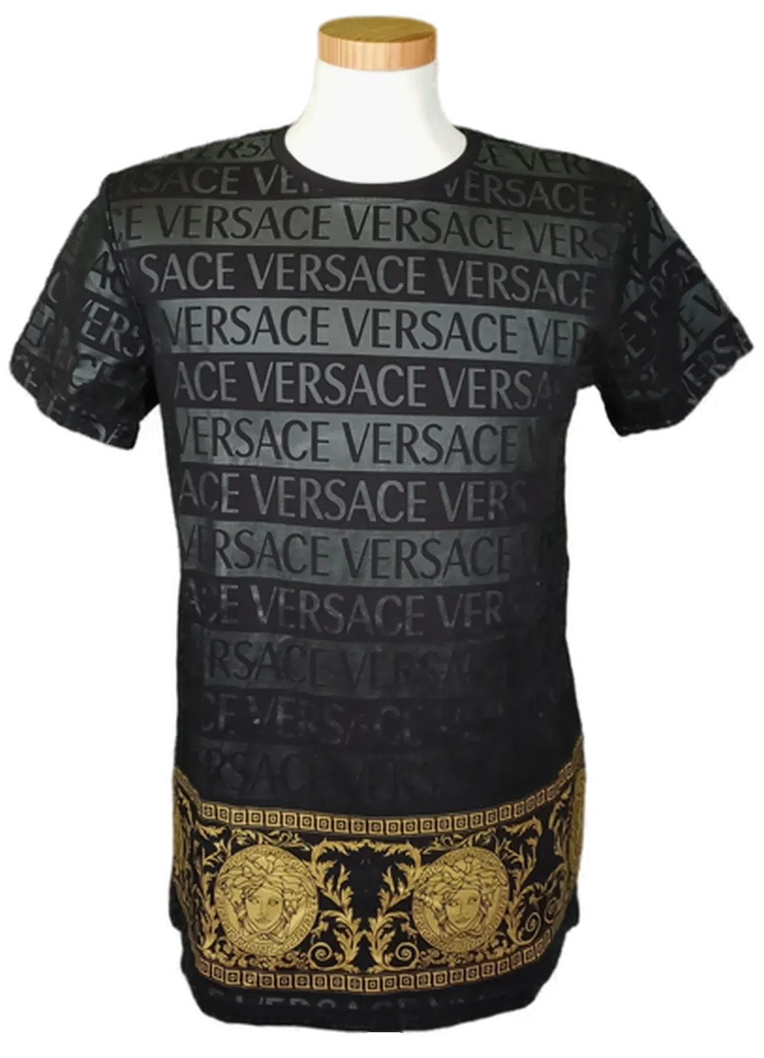 Versace Herren T-Shirt schwarz beschriftet mit Logo Gr. L - Bild 1