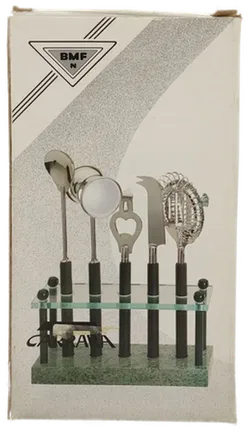 Bar-Set mit Ständer aus Marmor und Glas mit Zubehör - Bild 1
