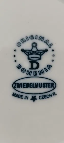 6-teiliges Tassen-Set mit Untertassen – Original Bohemia Zwiebelmuster  - Bild 3