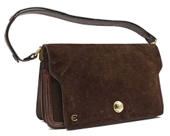 Vintage Rauledertasche Damen braun – Vorschau 1