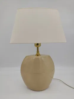 Tischlampe mit Keramikfuß, cremeweiß - Bild 2