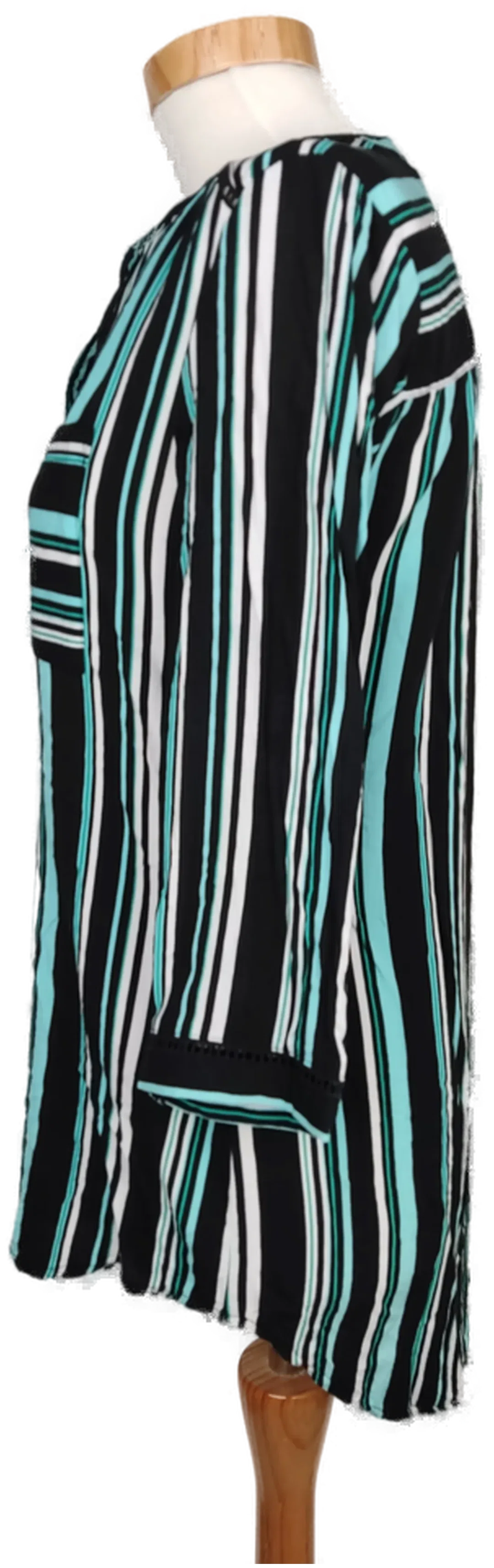 C&A Damen Bluse schwarz/blau/weiß gestreift - S/36 – Bild 3