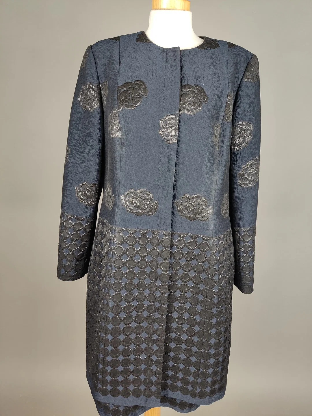 Barbara Schwarzer Damen Zweiteiler, Kleid mit Mantel dunkelblau - L / 40 – Bild 4