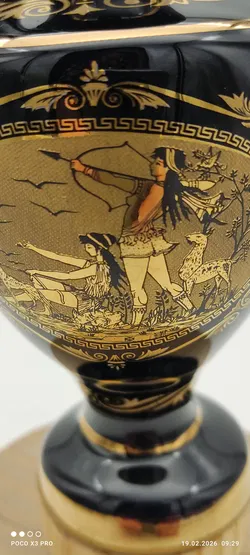 Griechische Vase Kobalt mit 24 K Gold - Bild 5