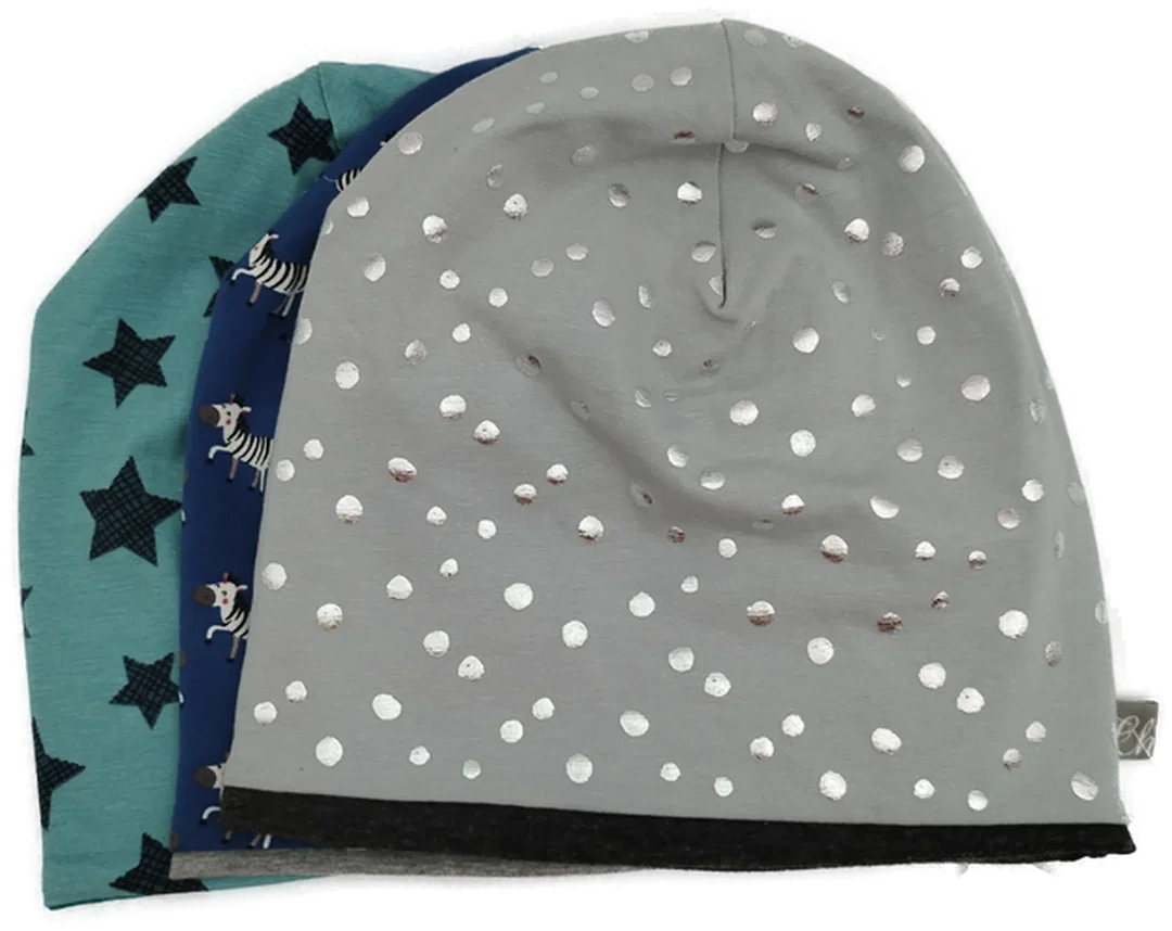 3er Set Jersey Mützen *handmade* Gr. 49/50 - Bild 1