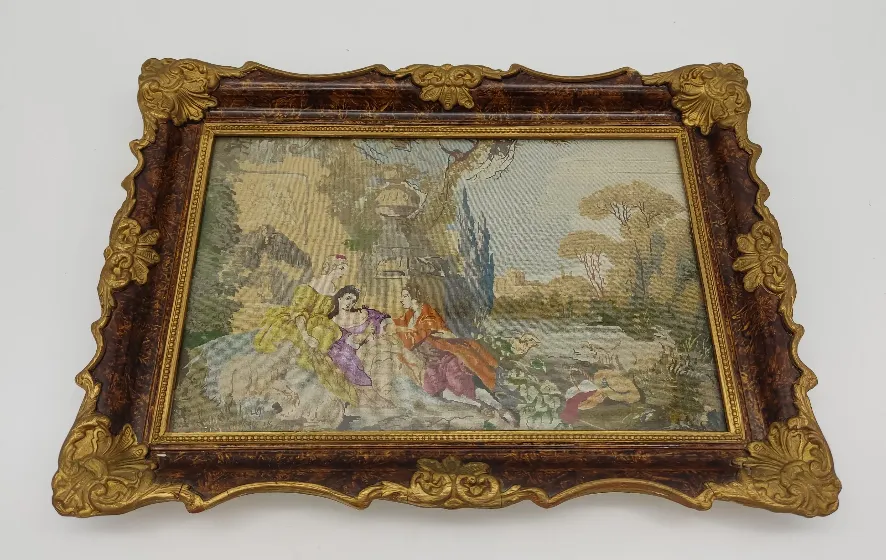 Vintage Bilderrahmen mit Stickbild - Bild 4